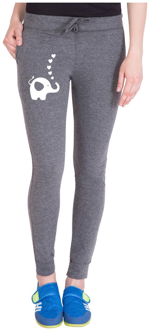 

American-Elm Women Regular fit Cotton Printed Track pants - Grey