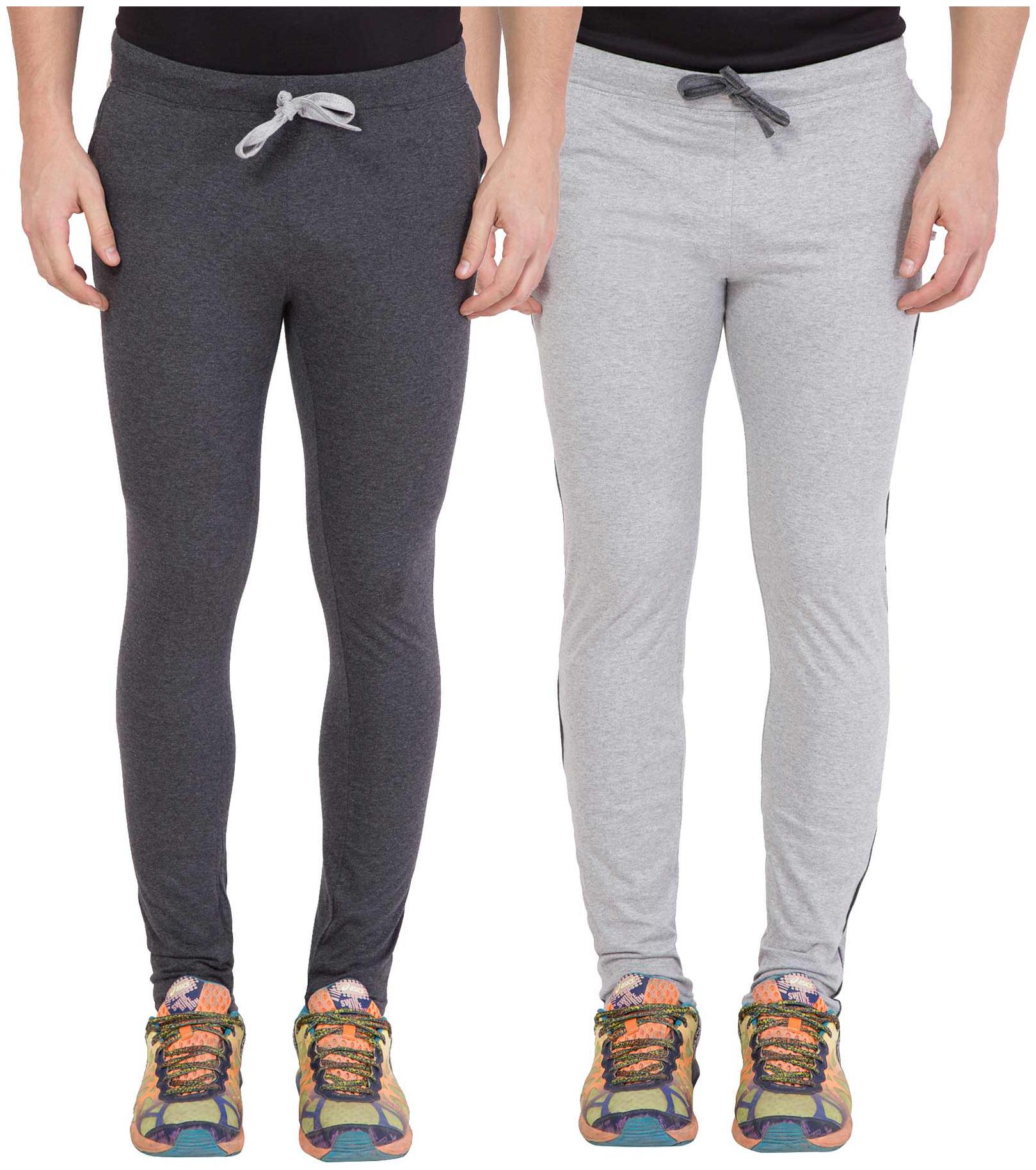 

American-Elm Men Light Dark Grey Cotton Stylish Solid Lower for Nightwear Combo Set of 2