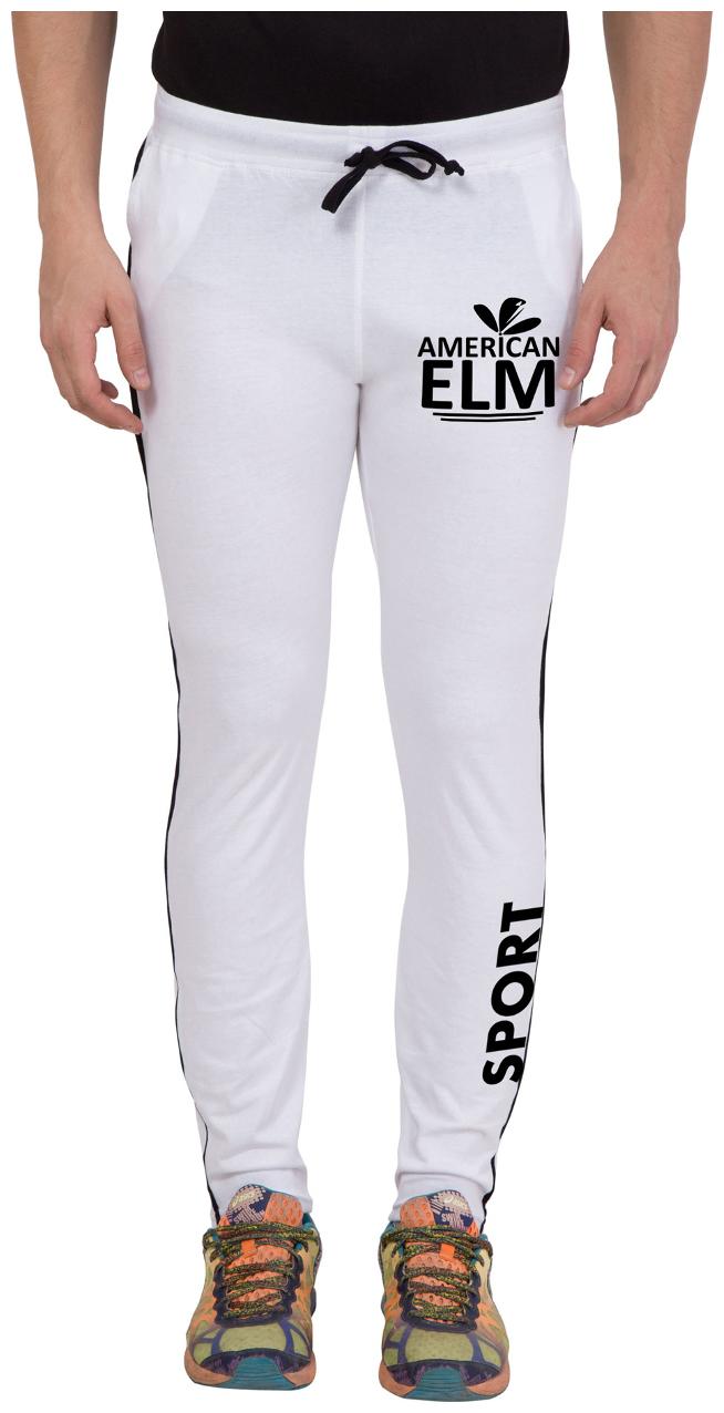 

American-Elm Men s White Stylish Printed Trackpant