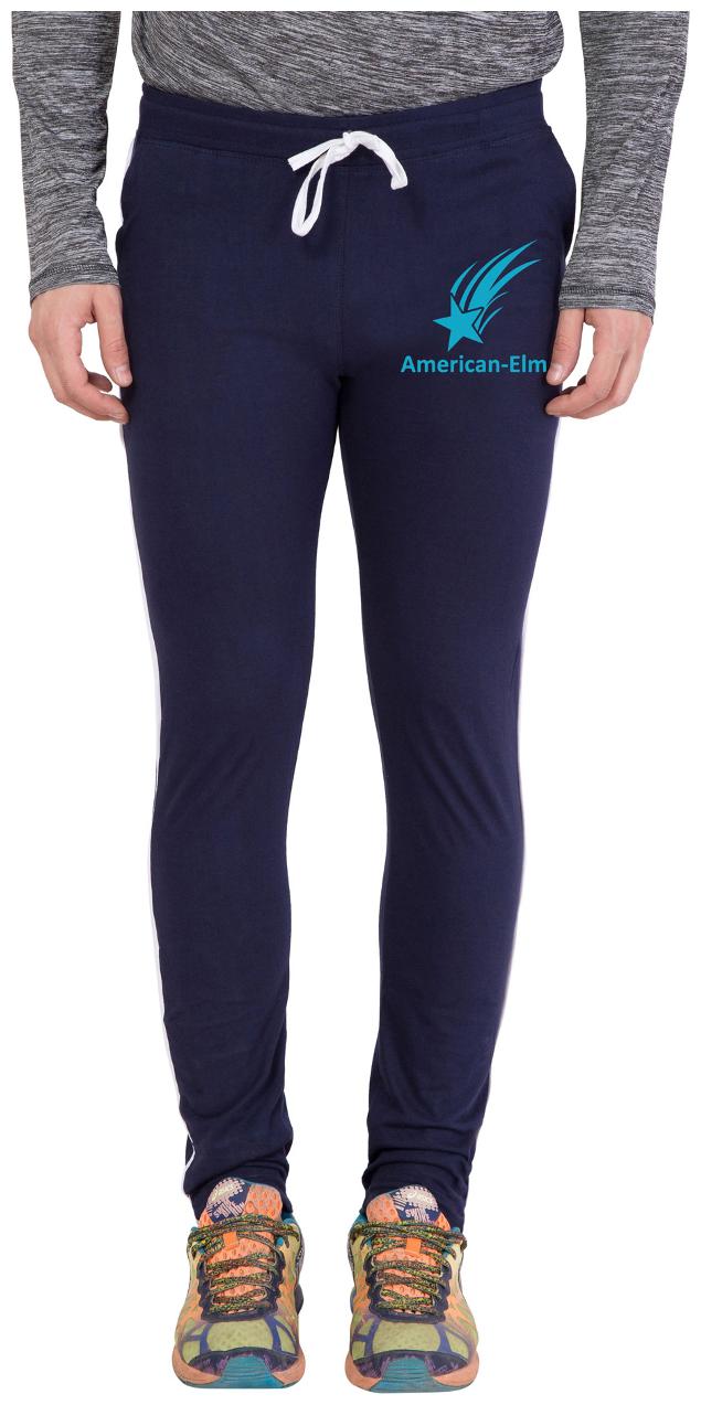 

American-Elm Navy Blue Sky Star Printed Trackpant for Light Workout for Men