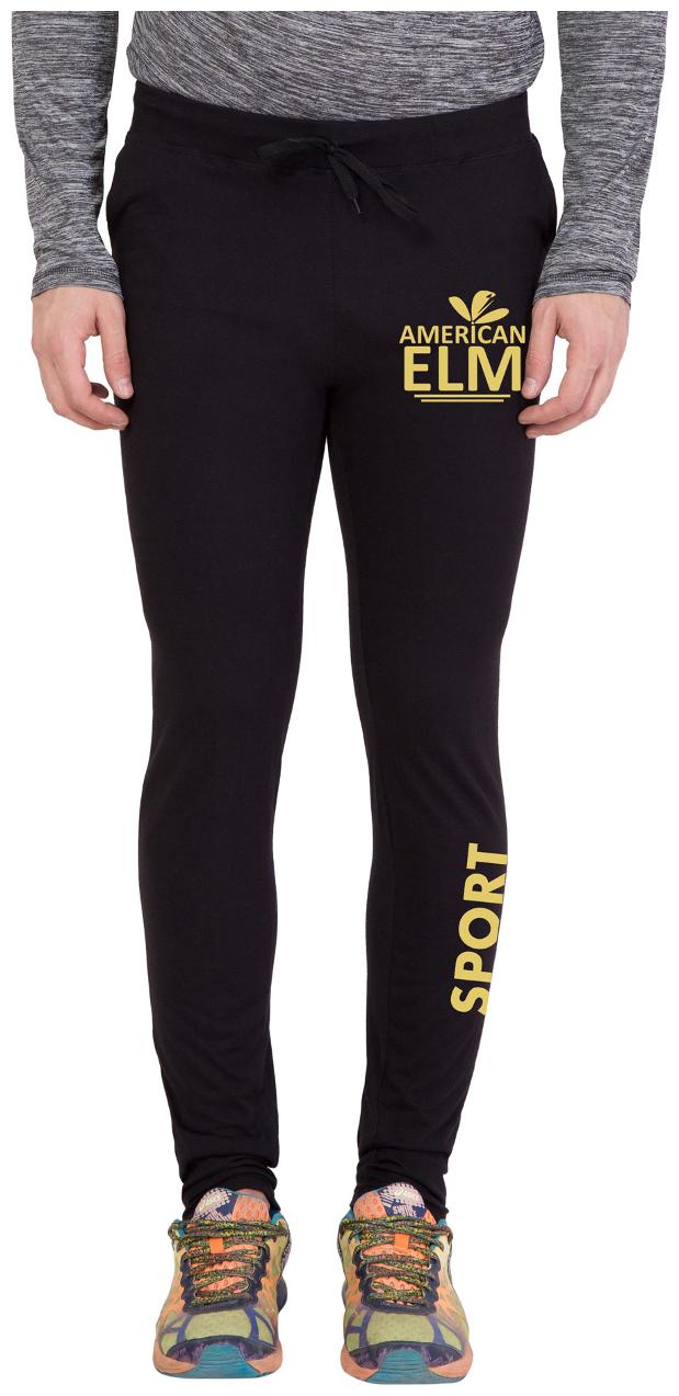 

American-Elm Men s Black Stylish Printed Jogger