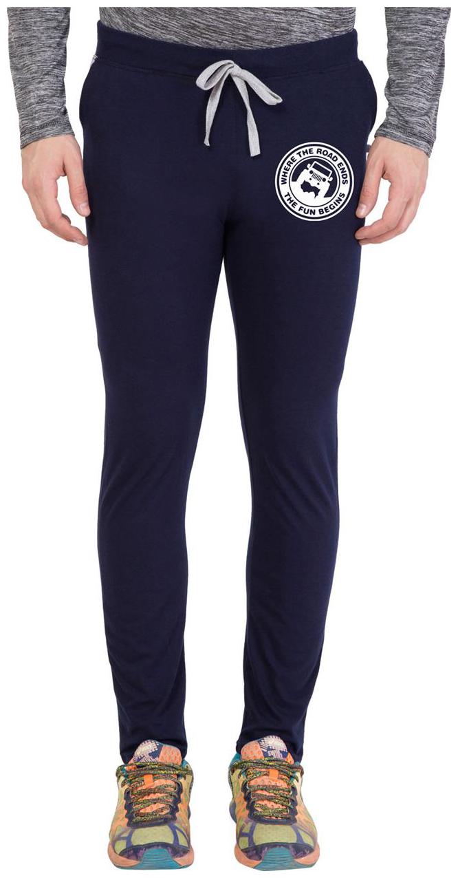

American-Elm Men s Navy Slim Fit Zeep Printed Trackpant