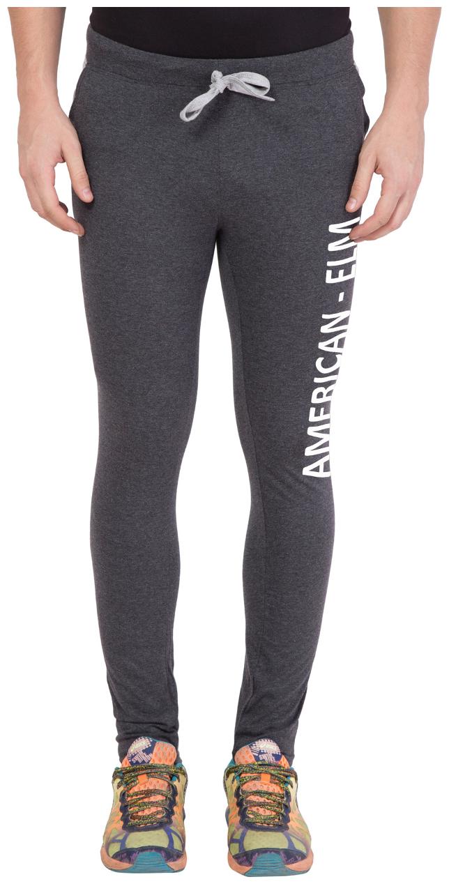 

American-Elm Grey Melange Slim Fit Printed Lower for Men