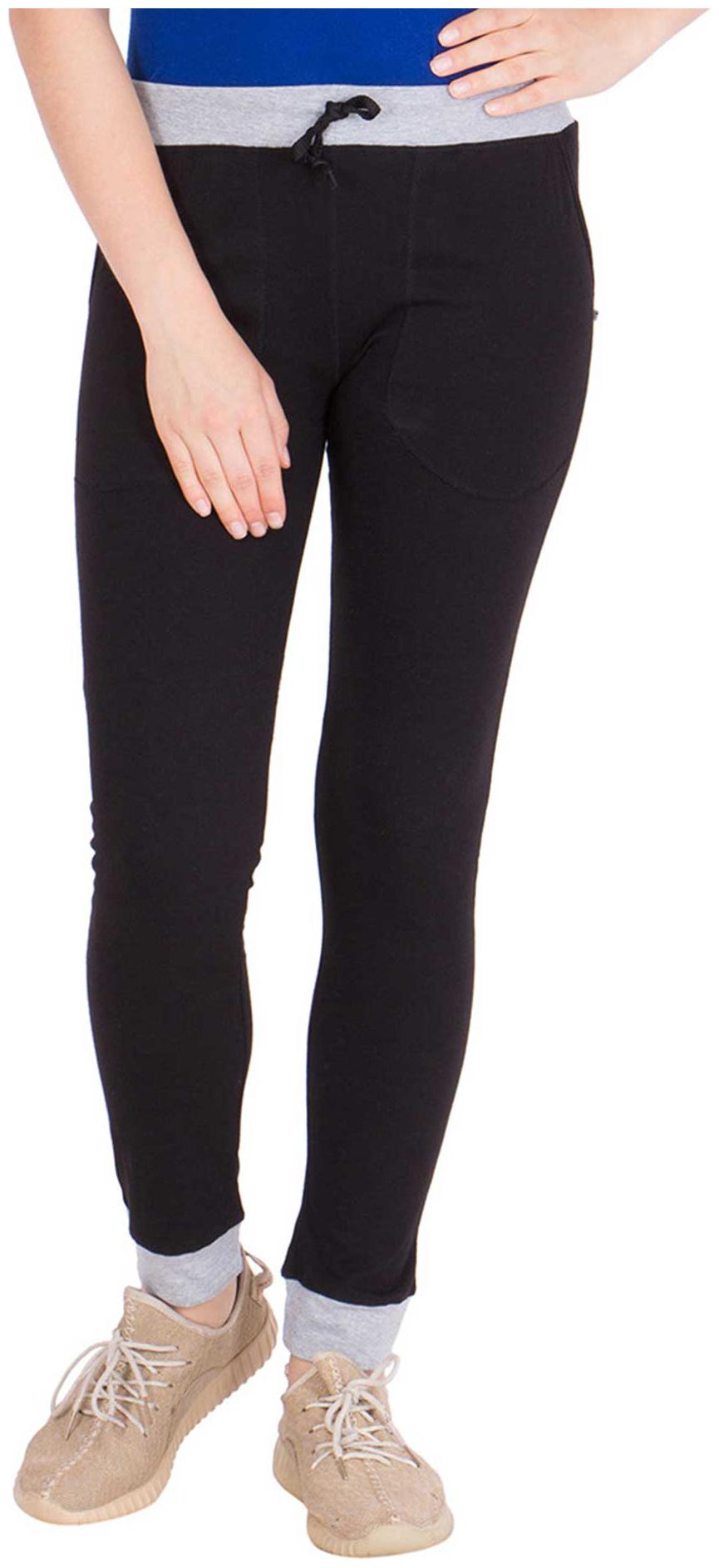 

American-Elm Women Cotton Solid Joggers Black