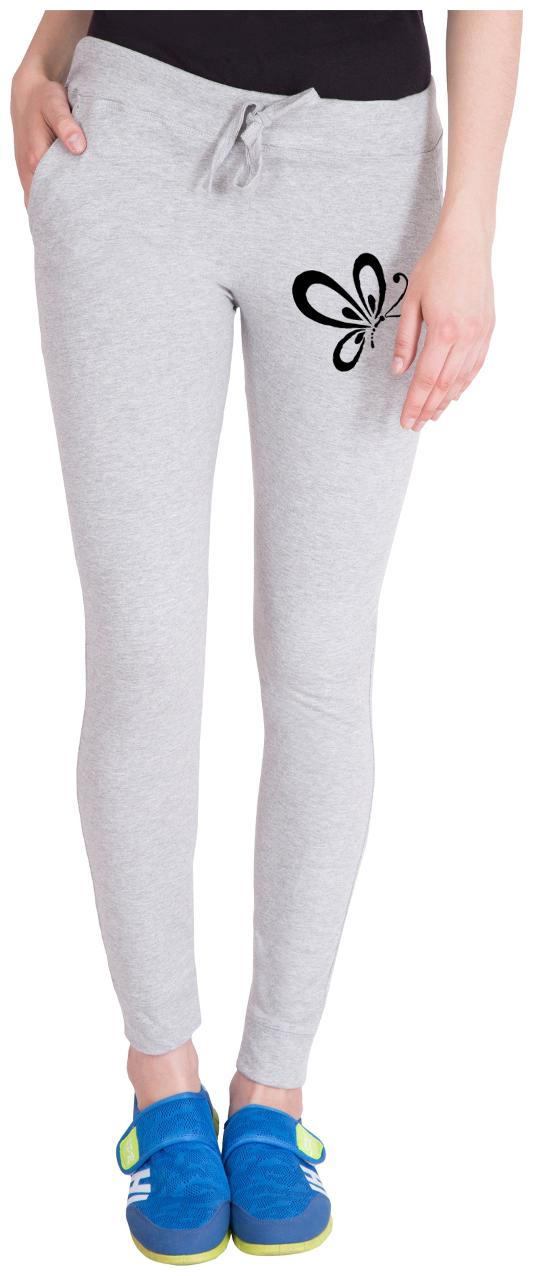 

American-Elm Women Regular fit Cotton Printed Track pants - Grey