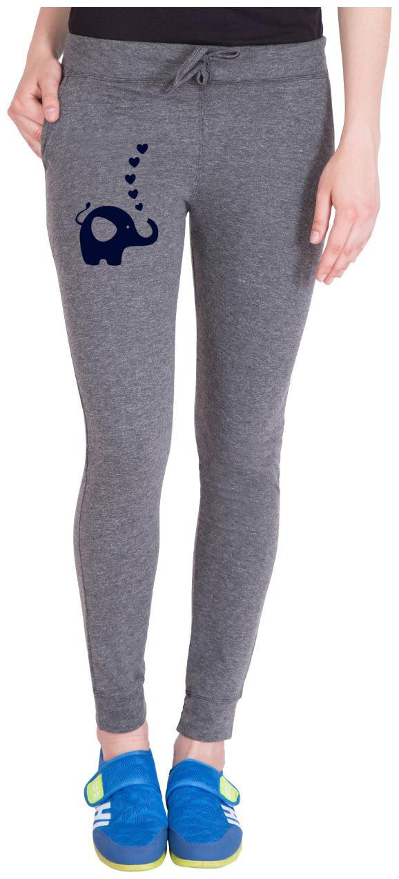 

American-Elm Women Regular fit Cotton Printed Track pants - Grey