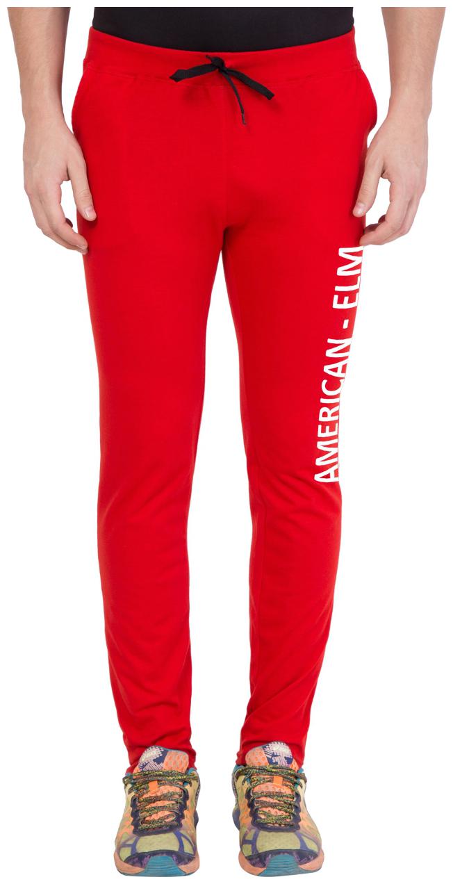 

American-Elm Red Printed Track Jogger for Men