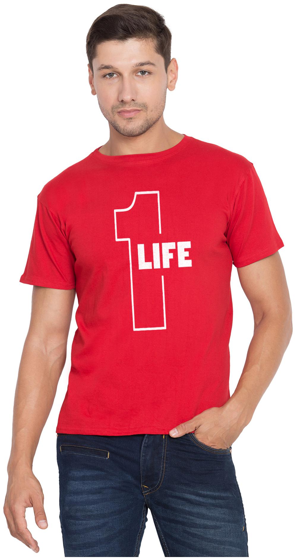 

American-Elm Men Red Slim fit Cotton Round neck T-Shirt - Pack Of 1