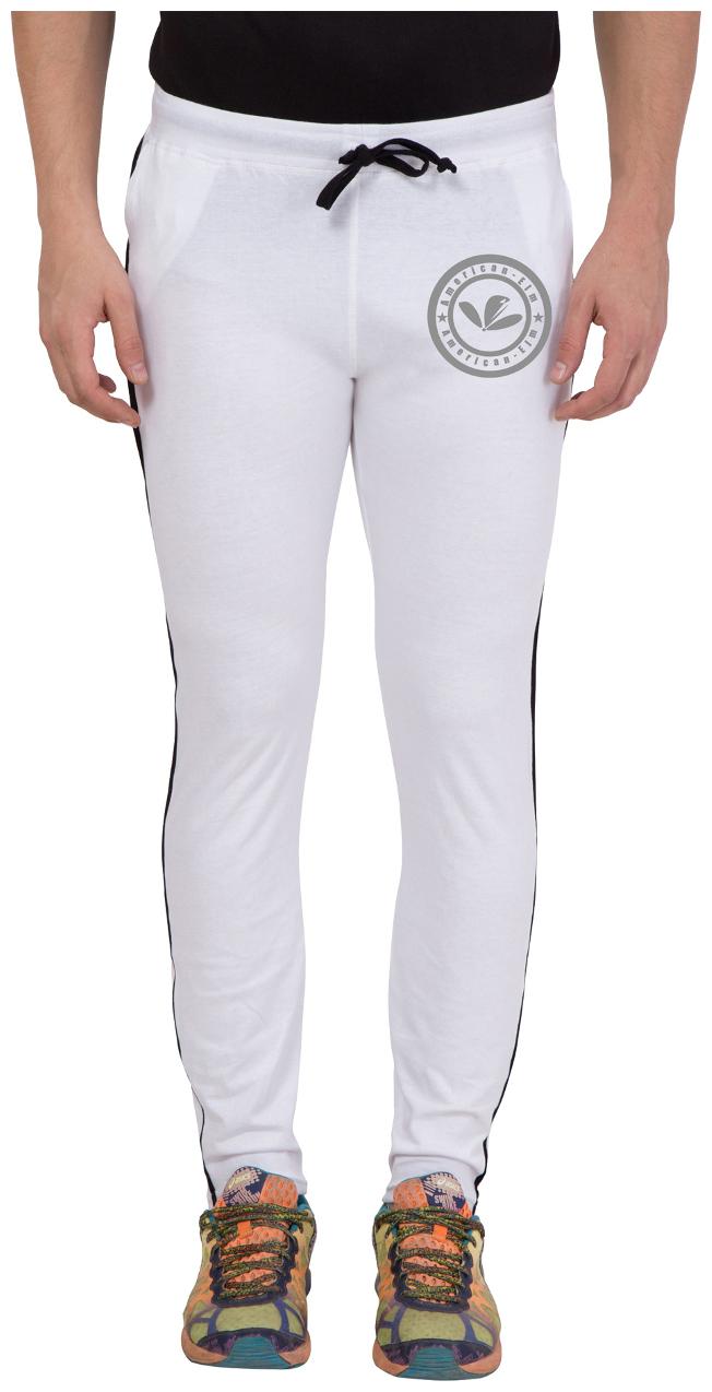 

American-Elm Men s White Cotton Printed Trackpant