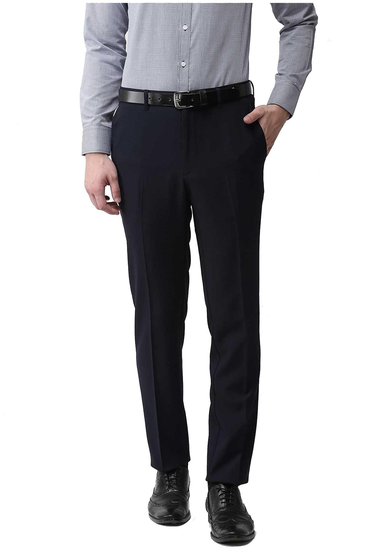 

American-Elm Men Solid Slim Fit Formal Trouser - Black