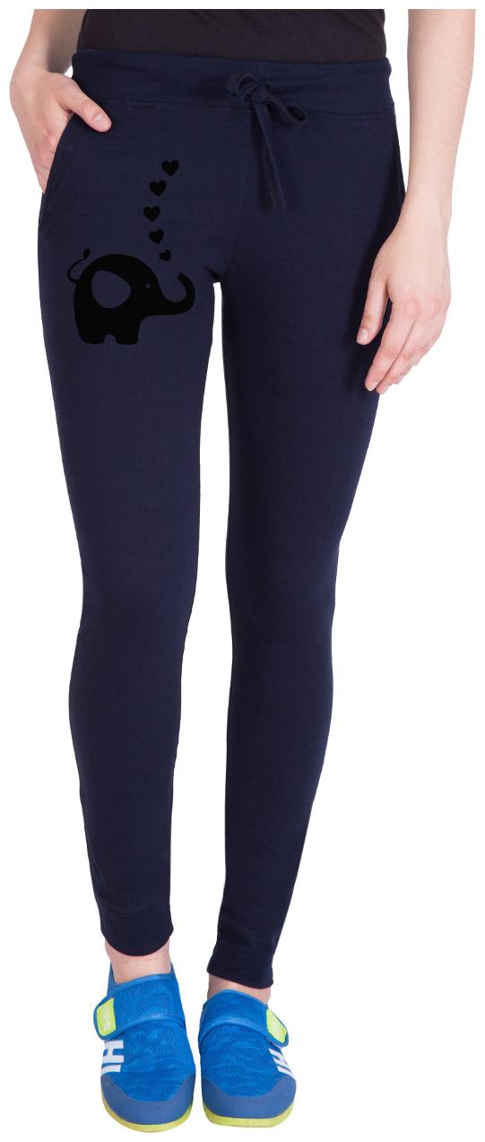 

American-Elm Women Regular fit Cotton Printed Track pants - Blue