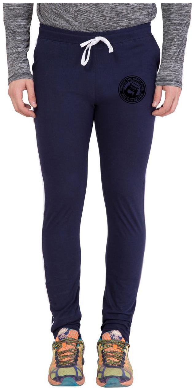 

American-Elm Men s Blue Melange Cotton Zeep Printed Jogger
