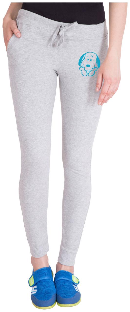 

American-Elm Women Slim fit Cotton Printed Track pants - Grey