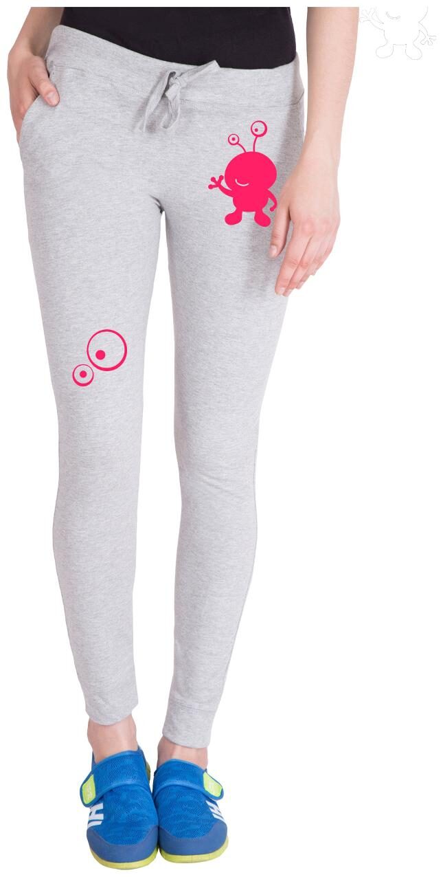 

American-Elm Women Regular fit Cotton Printed Track pants - Grey