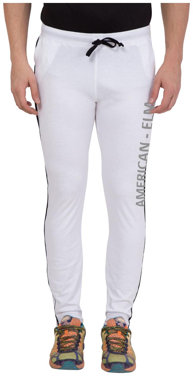 

American-Elm Men s White Cotton Slim fir Trackpant