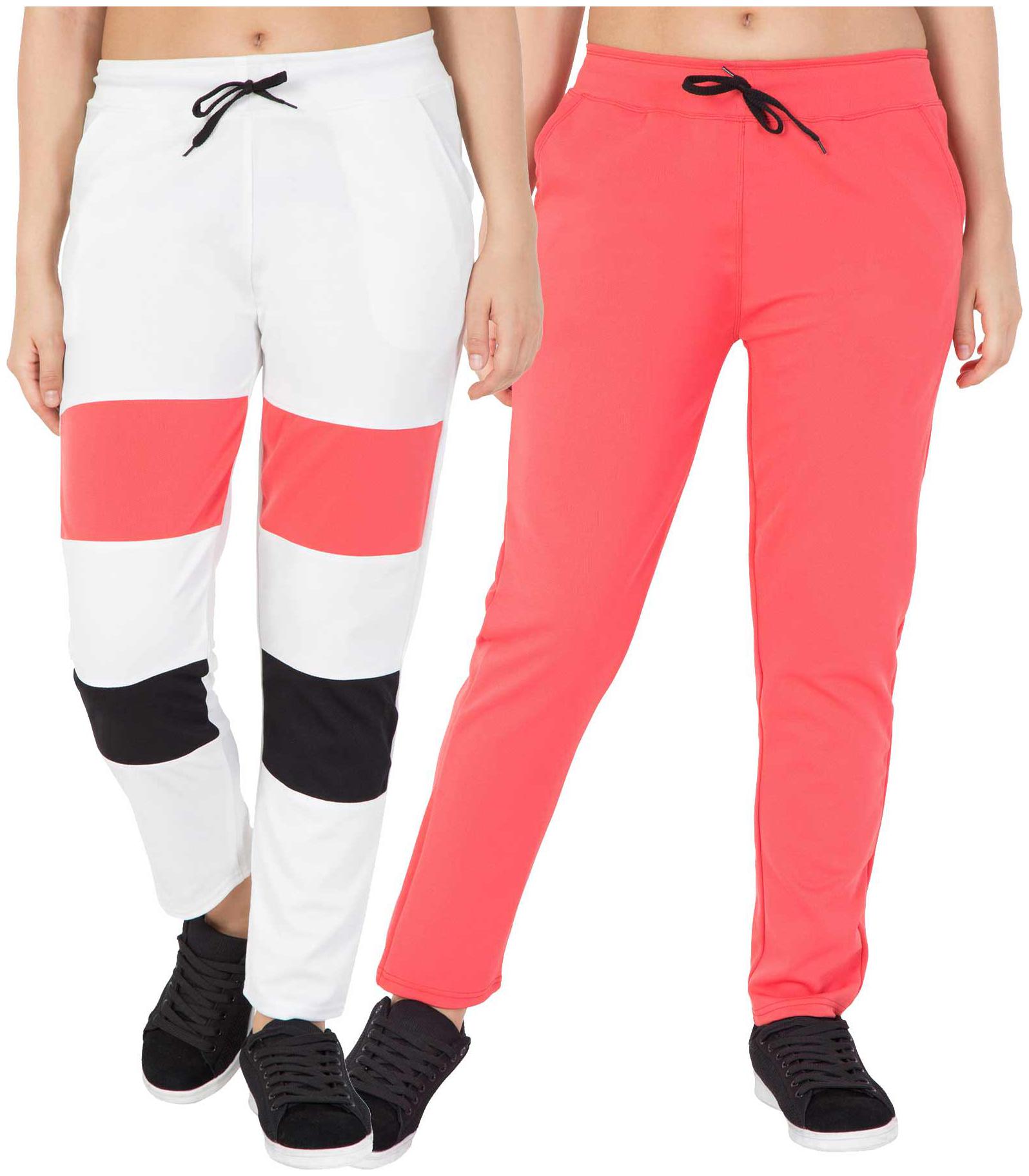 

American-Elm Women Slim fit Polyester Solid Track pants - Multi