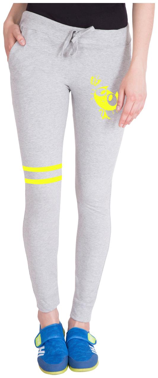 

American-Elm Women Slim fit Cotton Printed Track pants - Grey