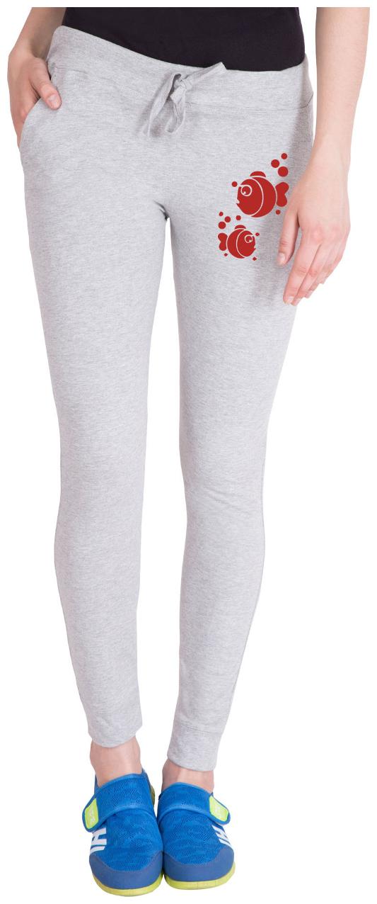 

American-Elm Women Slim fit Cotton Printed Track pants - White