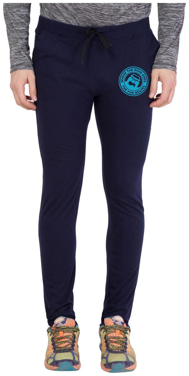

American-Elm Navy Sky Blue Zeep Printed Sports Jogger for Men