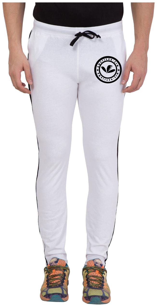 

American-Elm Men s White Cotton Slim fir Trackpant