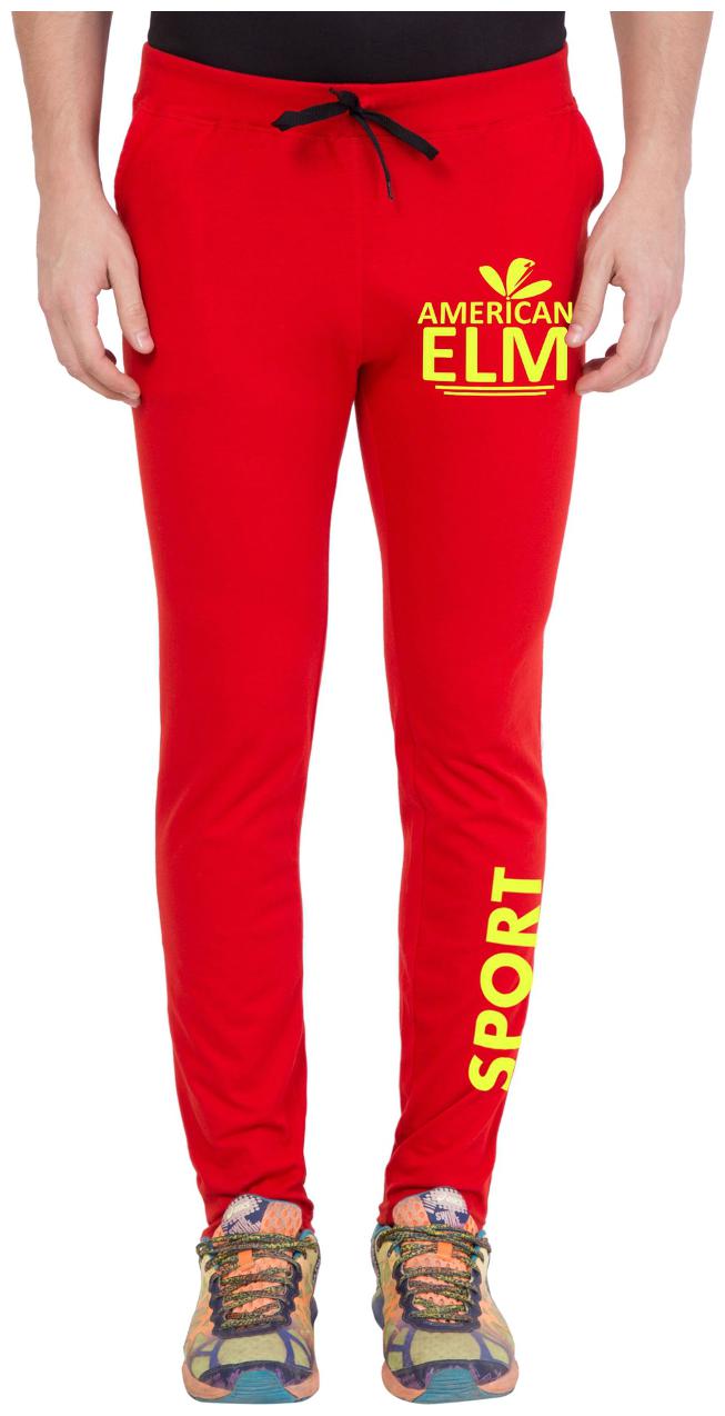 

American-Elm Men s Red Stylish Yellow Printed Track Lower