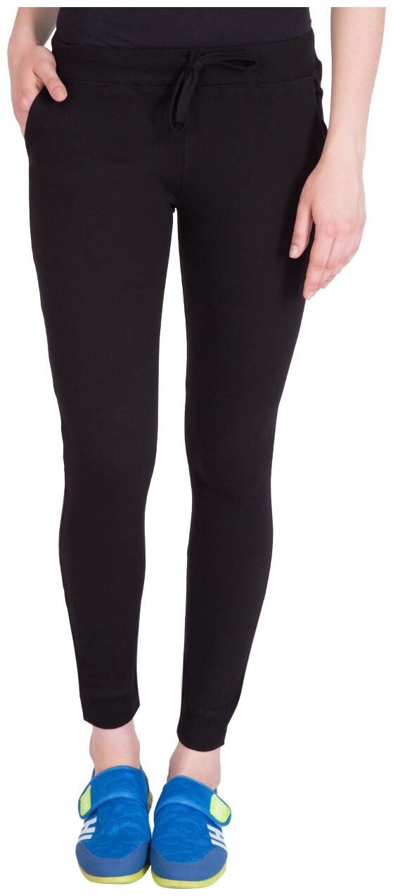 

American-Elm Women Regular fit Cotton Solid Track pants - Black