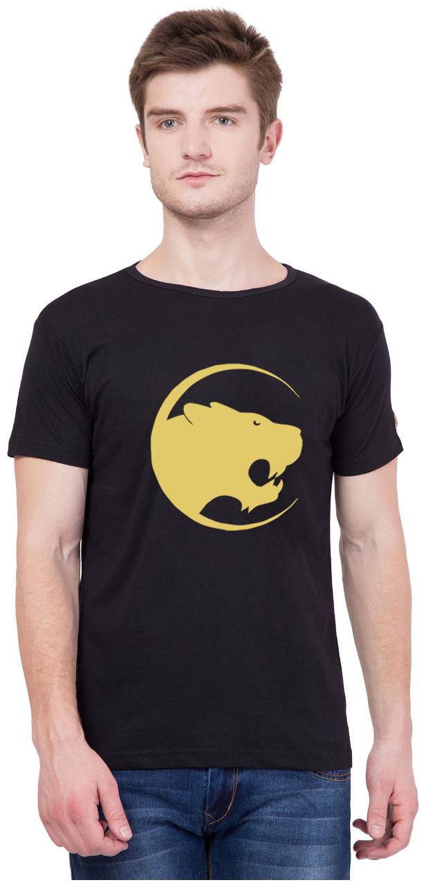 

American-Elm Men Black Slim fit Cotton Round neck T-Shirt - Pack Of 1