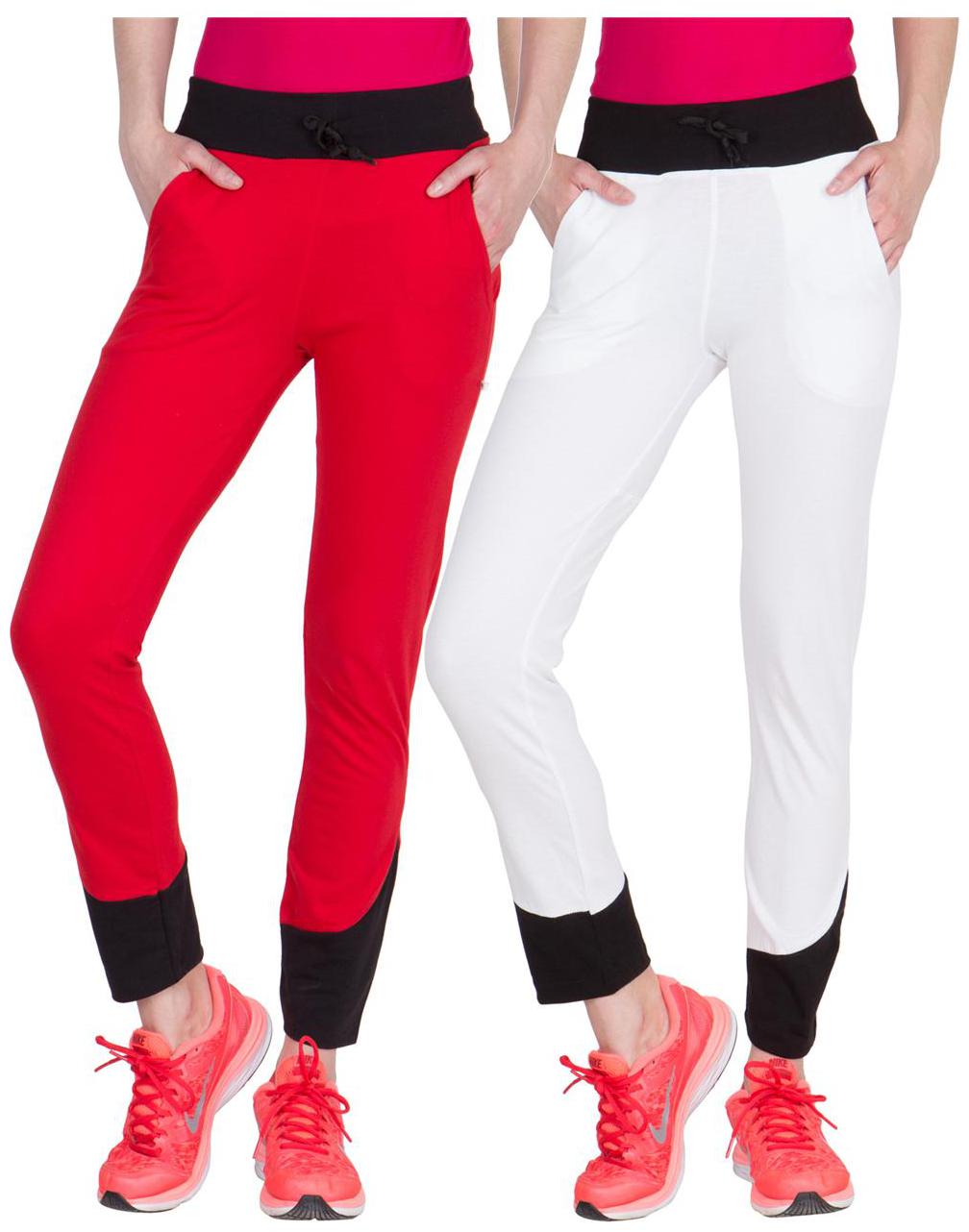 

American-Elm Women Regular fit Fleece Solid Track pants - White