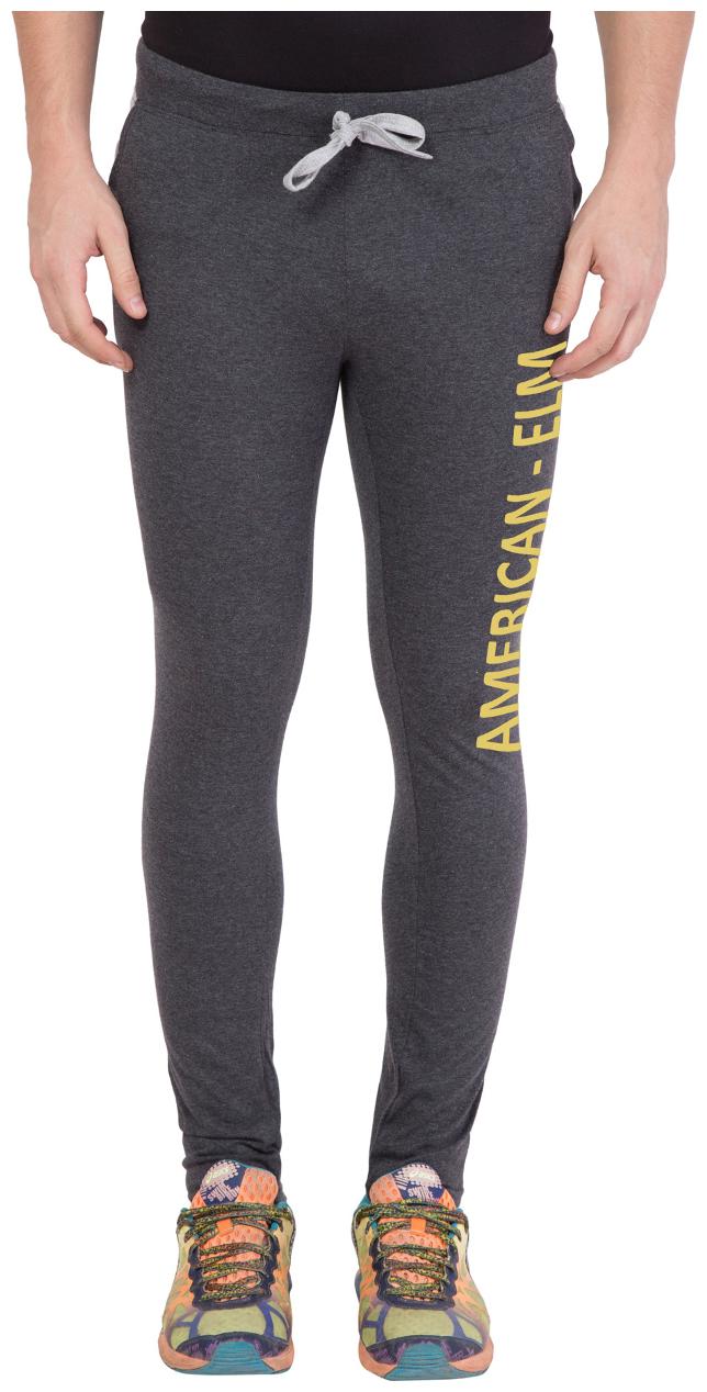 

American-Elm Men s Dark Grey Printed Slim fir Trackpant