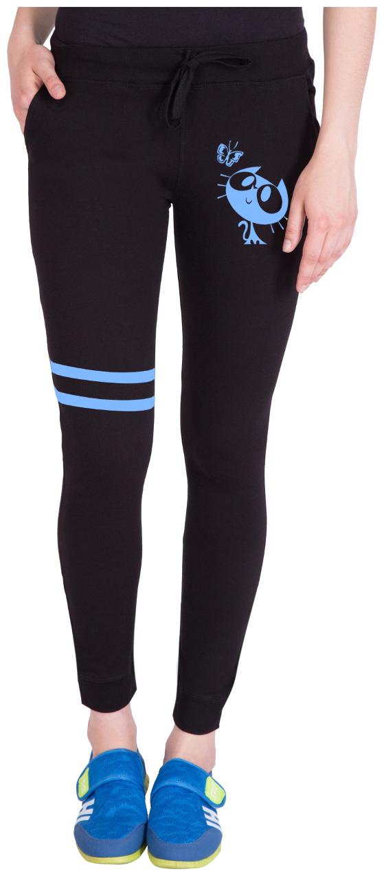 

American-Elm Women Slim fit Cotton Solid Track pants - Black