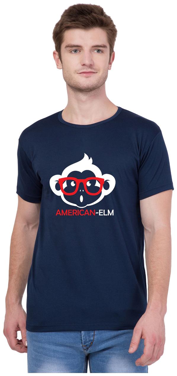 

American-Elm Men Navy blue Slim fit Cotton Round neck T-Shirt - Pack Of 1