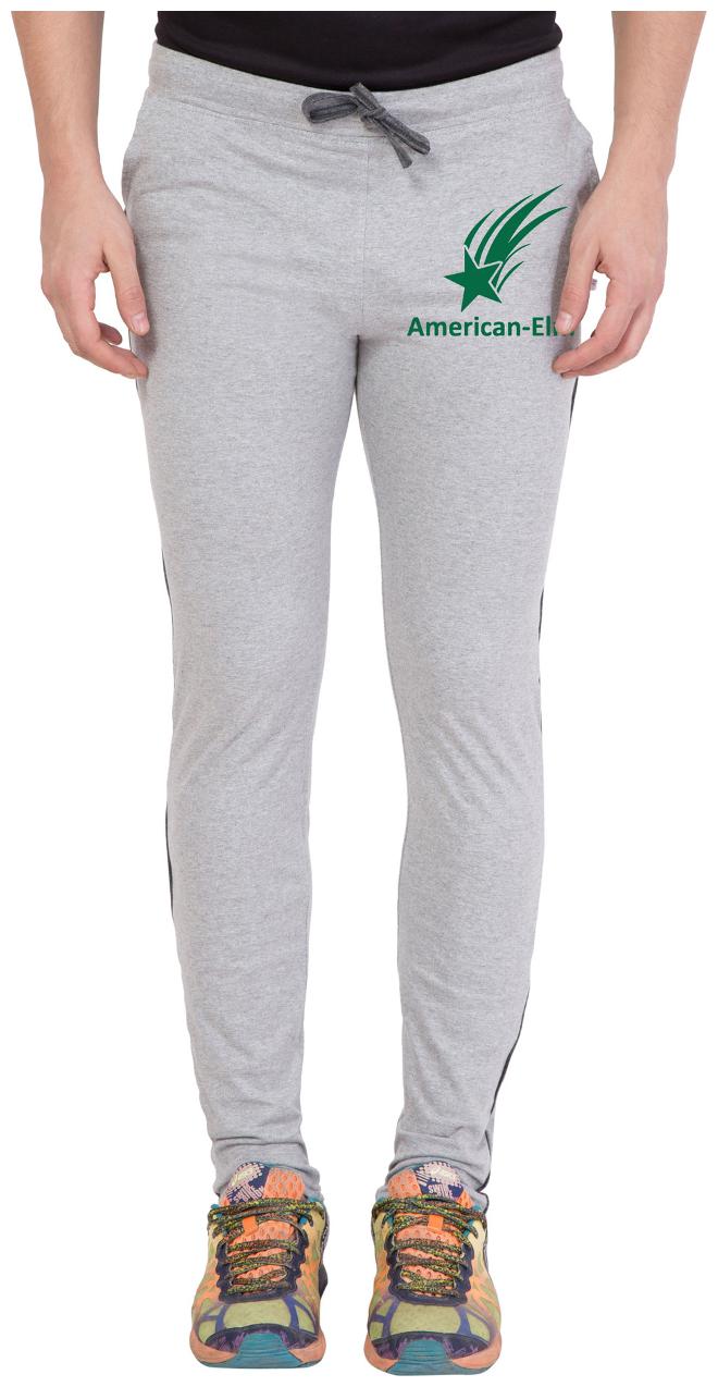

American-Elm Grey Green Star Printed Trackpant for Light Workout for Men