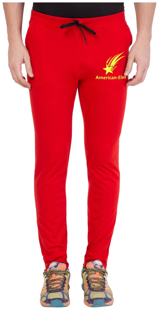 

American-Elm Red Yellow Star Printed Cotton Jogger For men