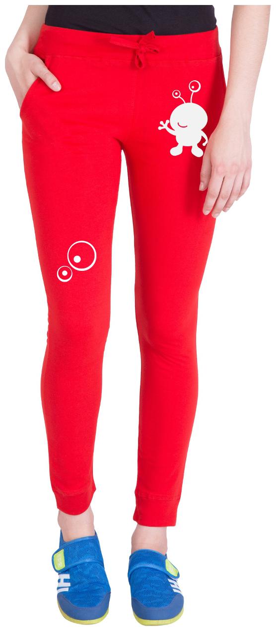 

American-Elm Women Regular fit Cotton Printed Track pants - Red