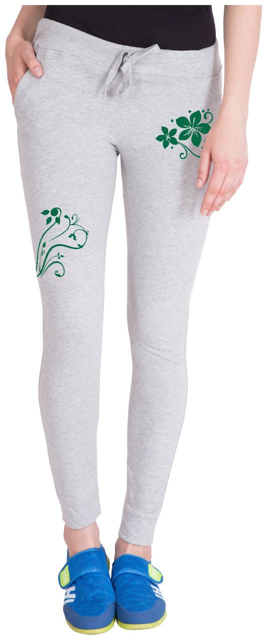 

American-Elm Women Regular fit Cotton Printed Track pants - White