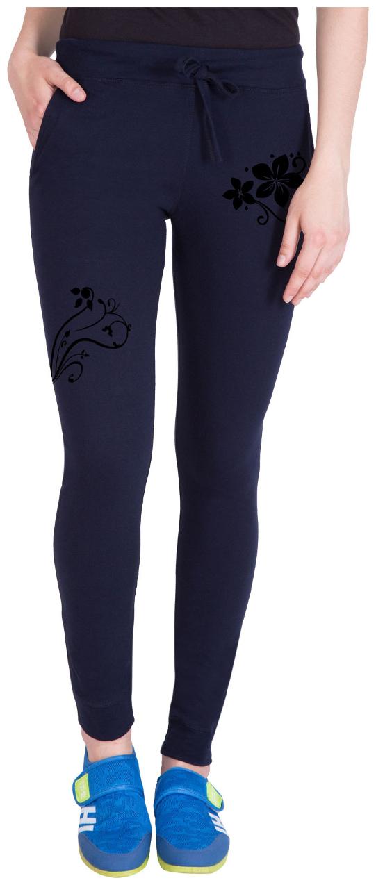 

American-Elm Women Regular fit Cotton Solid Track pants - Blue