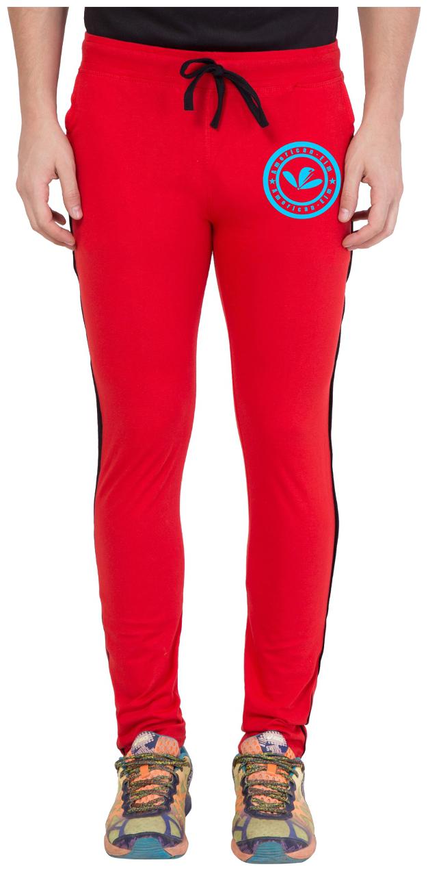 

American-Elm Men s Red Printed cotton Trackpant
