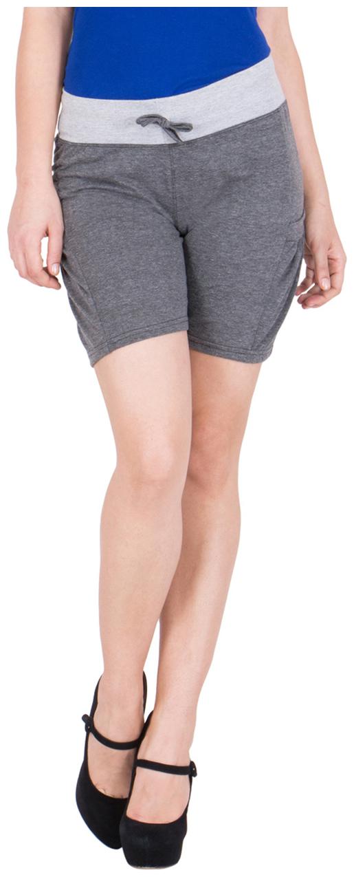 

American-Elm Women Solid Sport shorts - Grey