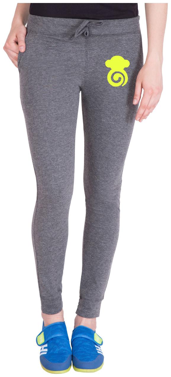 

American-Elm Women Slim fit Cotton Printed Track pants - Grey