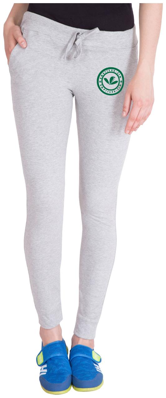 

American-Elm Women Slim fit Cotton Printed Track pants - Grey