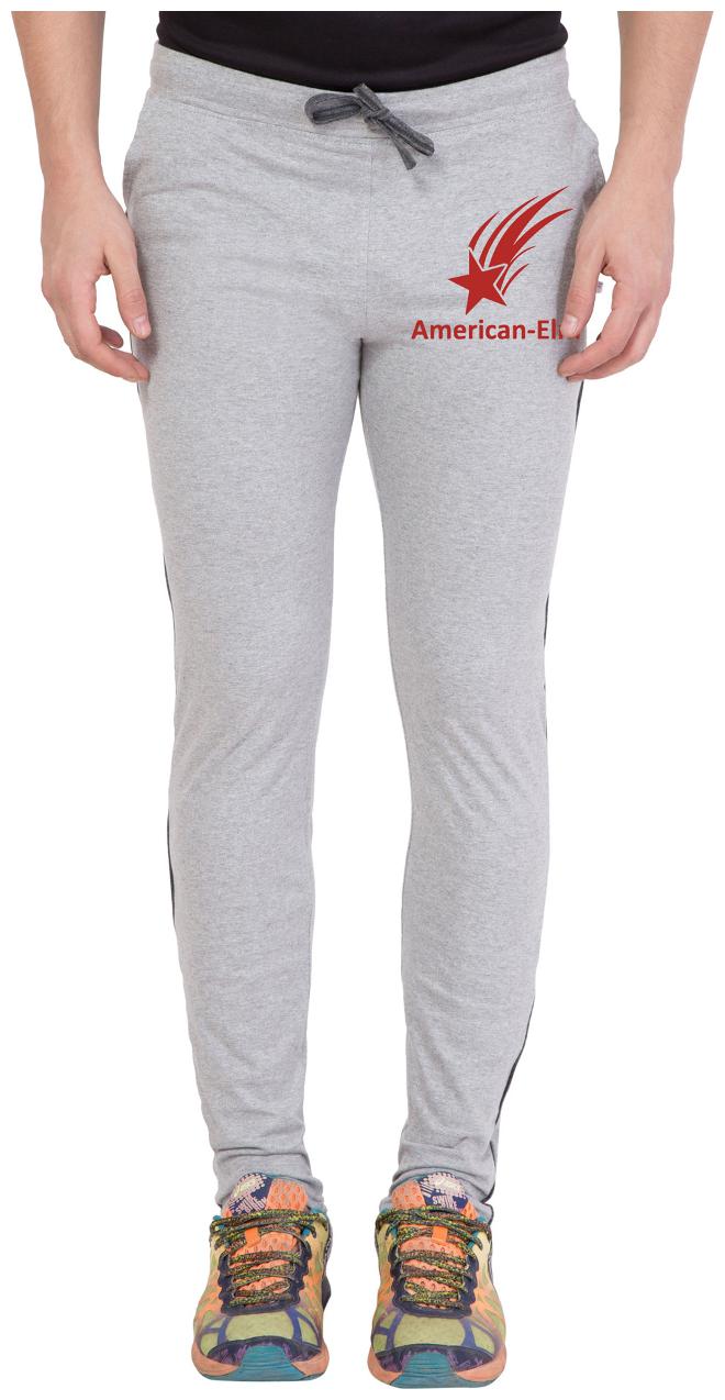 

American-Elm Grey Red Star Printed Track Wear for Men