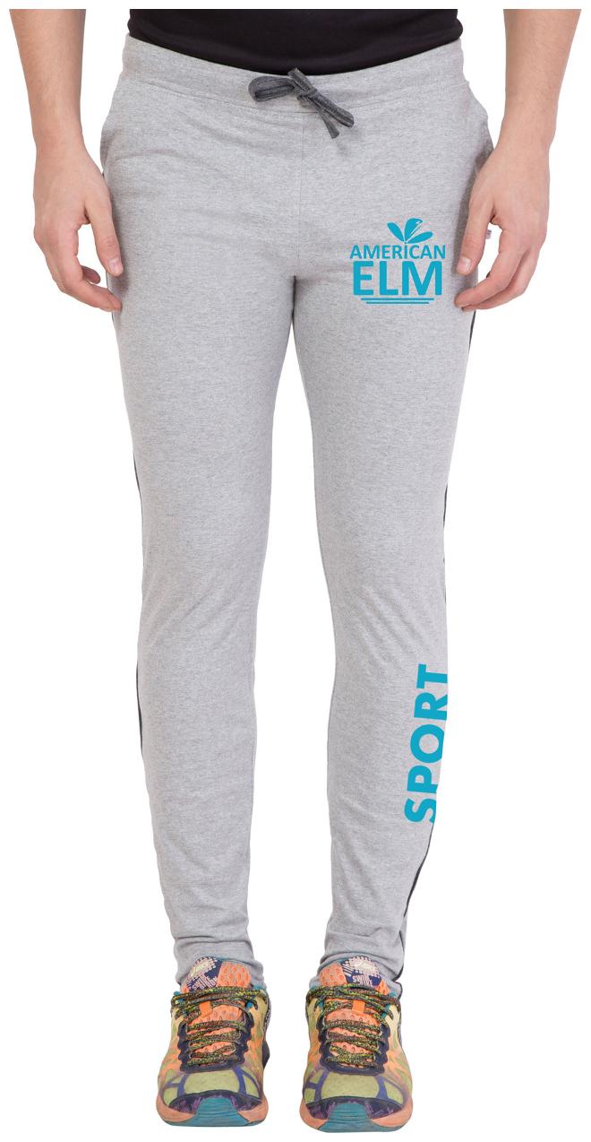 

American-Elm Men s Grey Melange Printed Trackpant