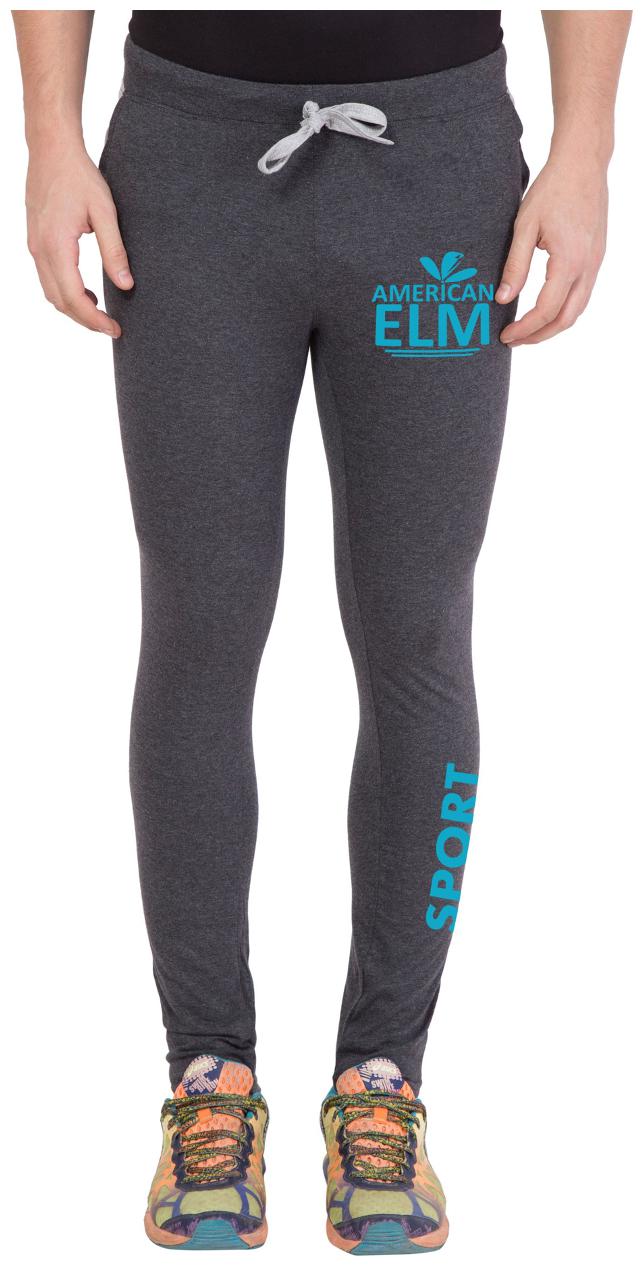 

American-Elm Men s Dark Grey Stylish Printed Jogger