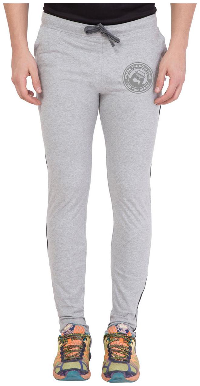 

American-Elm Men s Grey Melange Cotton Zeep Printed Jogger