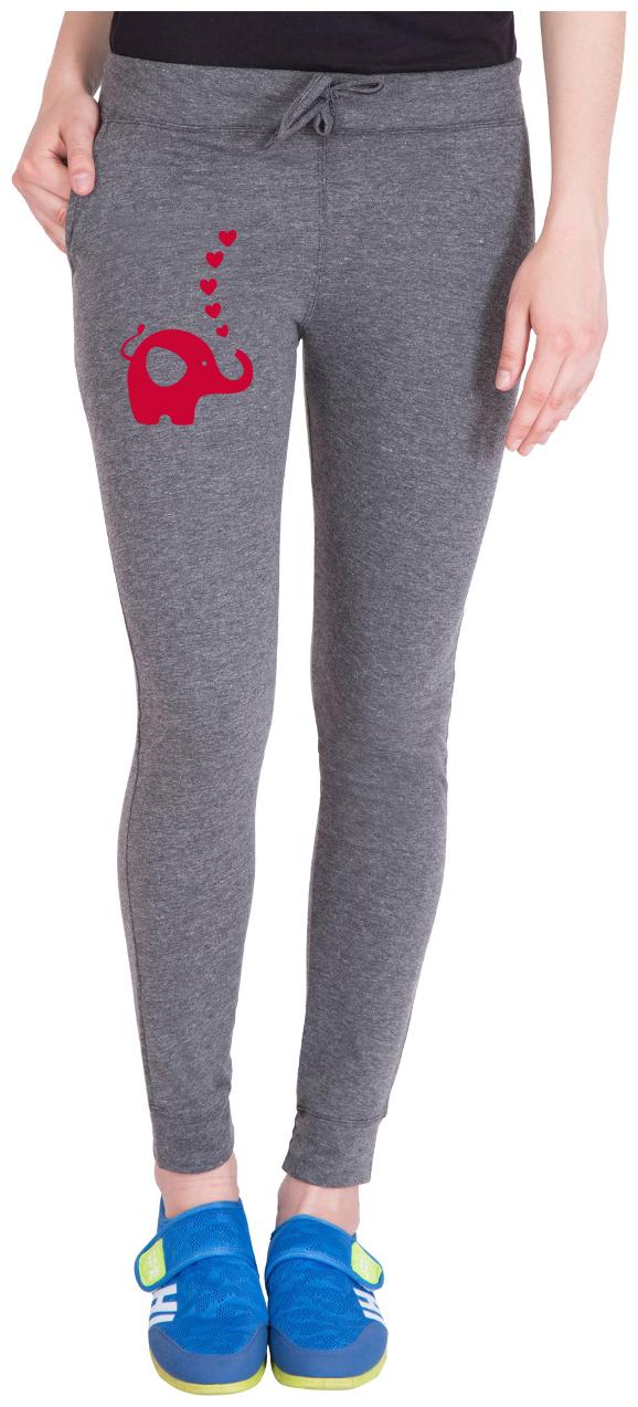 

American-Elm Women Regular fit Cotton Printed Track pants - Grey