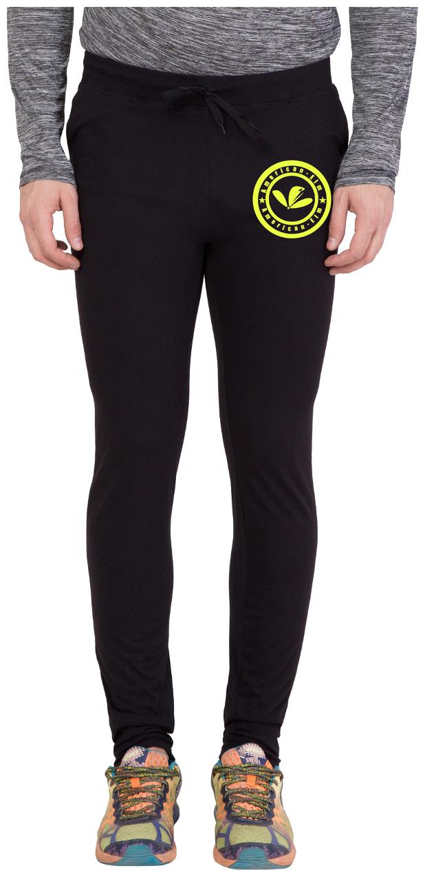 

American-Elm Black Printed Track Jogger for Men