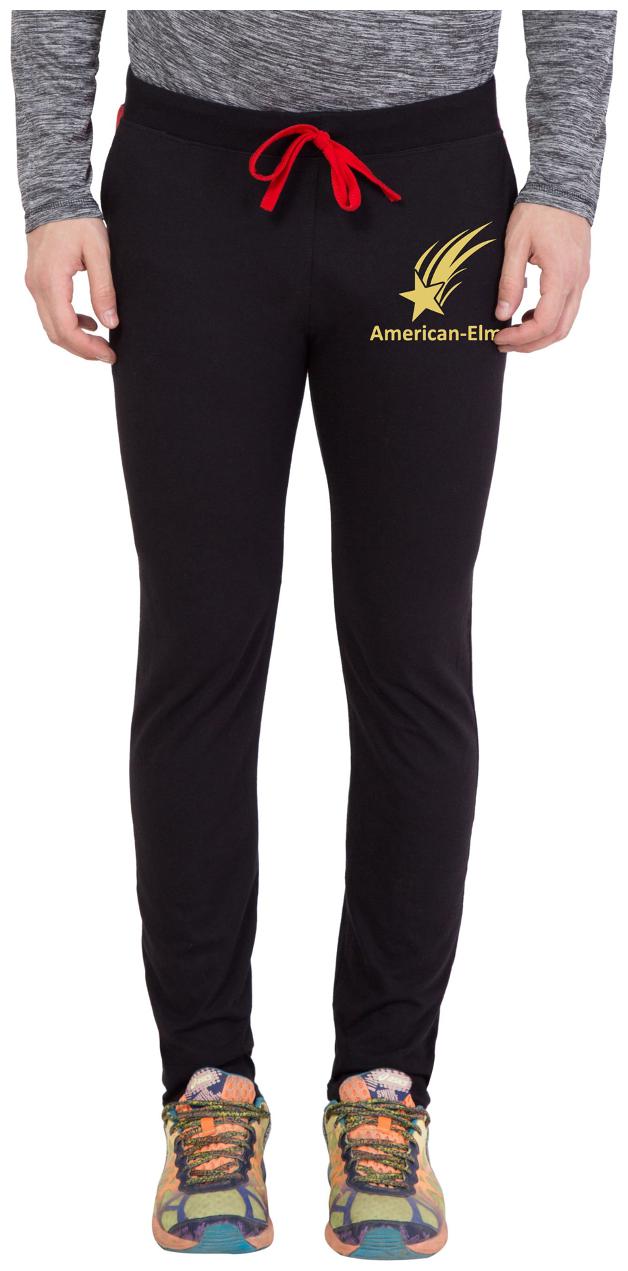 

American-Elm Men s Black Golden Star Printed Track Wear
