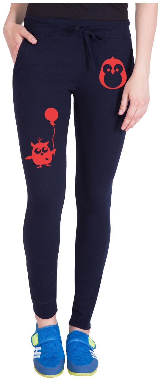 

American-Elm Women Regular fit Cotton Printed Track pants - Blue