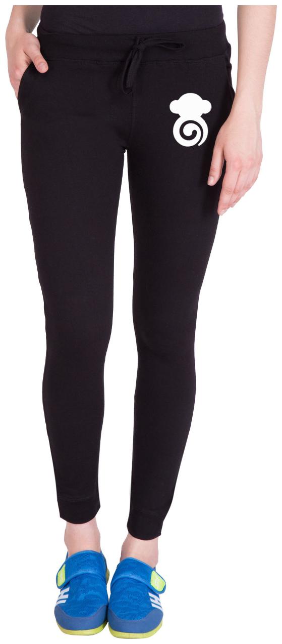 

American-Elm Women Slim fit Cotton Solid Track pants - Black