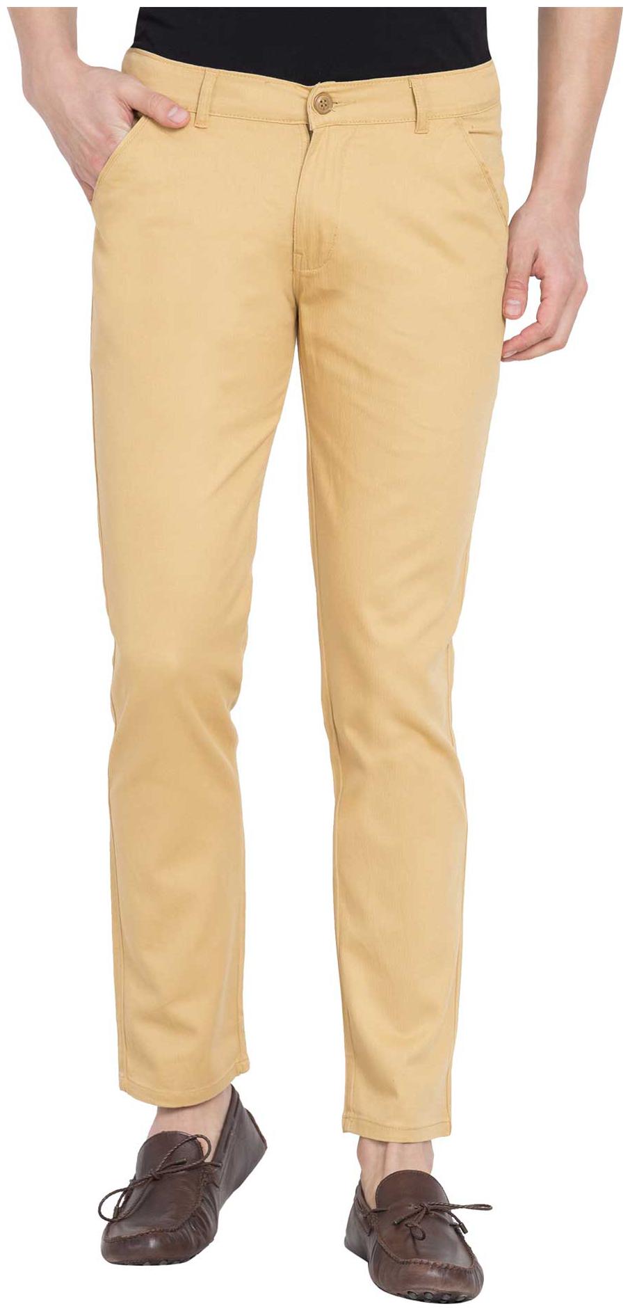 

American-Elm Men Beige Solid Slim fit Chinos